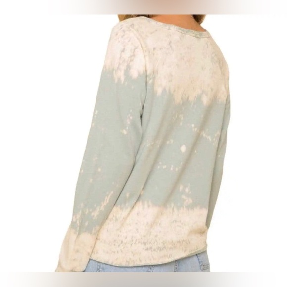 Hem & Thread small mint tie front tie dye sweatshirt long sleeve pullover NWOT - Picture 3 of 6